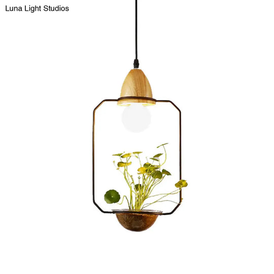 Modern Black/White Industrial Metal Led Pendant Light For Restaurant - Oval/Rectangle/Urn Design