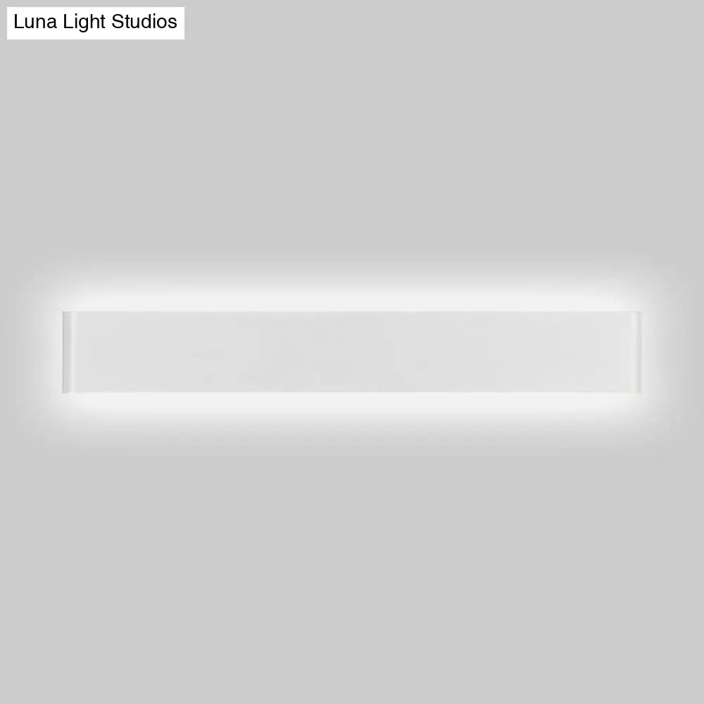 Modern Black/White Led Wall Lamp With Rectangular Metal Shade - Great Room Sconce Fixture