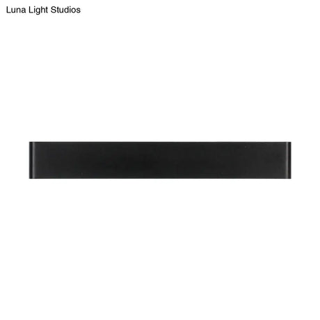 Modern Black/White Led Wall Lamp With Rectangular Metal Shade - Great Room Sconce Fixture