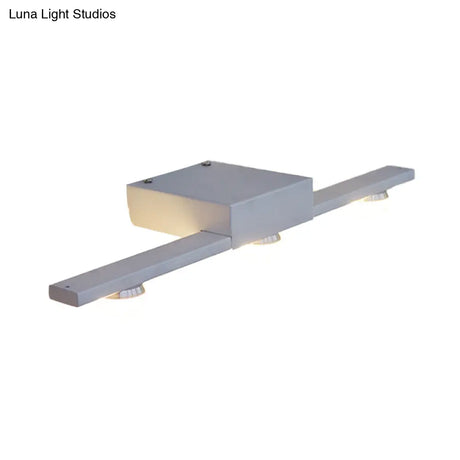 Modern Black/White Linear Vanity Light Fixture - 3 Lights Metal Wall Lighting Warm/White Over Mirror