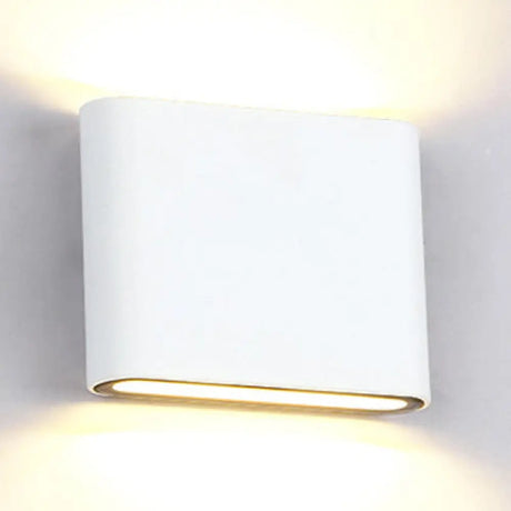 Modern Black/White Rectangular Led Wall Sconce For Hallway Warm/White Light Aluminum Construction