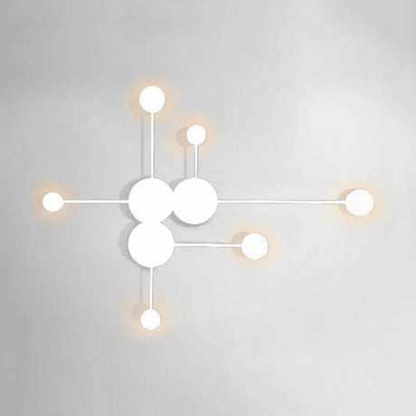 Modern Black/White Sputnik Led Wall Sconce Light Fixture With Acrylic Lamp Shades - 2/3/6 Lights In