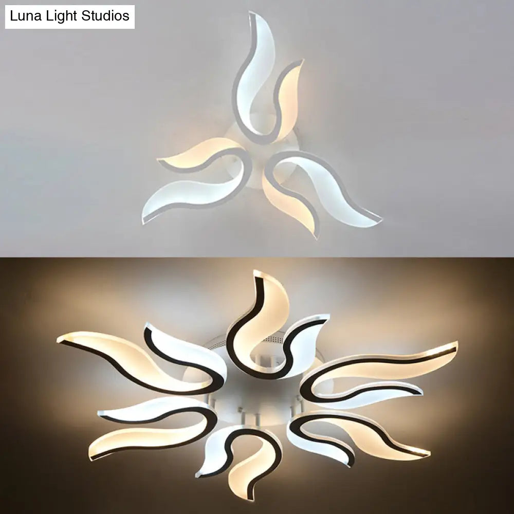 Modern Blossoming Led Flush Mount Light: 3/6/9 - Light Acrylic Ceiling Fixture - Warm/White/Natural