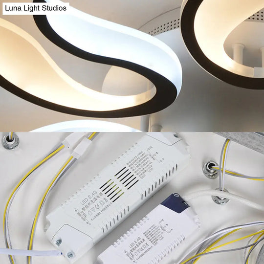 Modern Blossoming Led Flush Mount Light: 3/6/9-Light Acrylic Ceiling Fixture - Warm/White/Natural