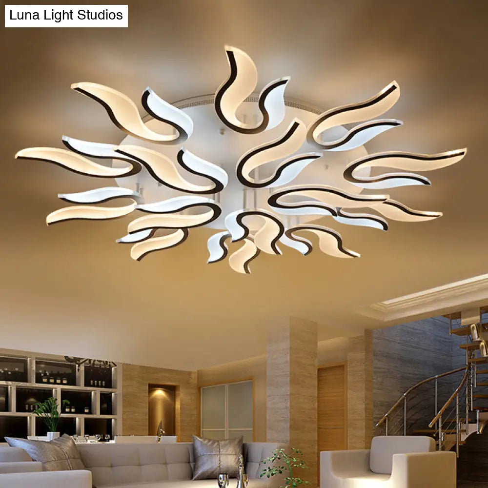 Modern Blossoming Led Flush Mount Light: 3/6/9 - Light Acrylic Ceiling Fixture - Warm/White/Natural