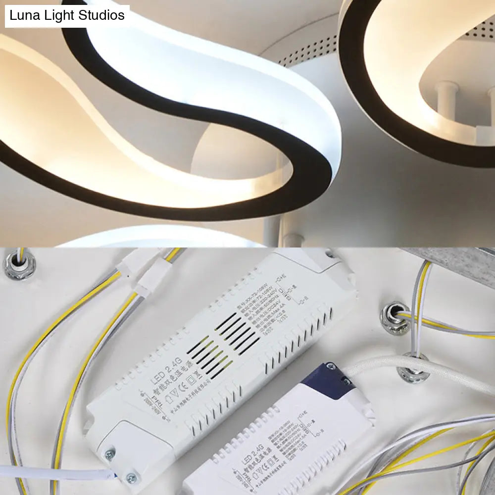 Modern Blossoming Led Flush Mount Light: 3/6/9 - Light Acrylic Ceiling Fixture - Warm/White/Natural