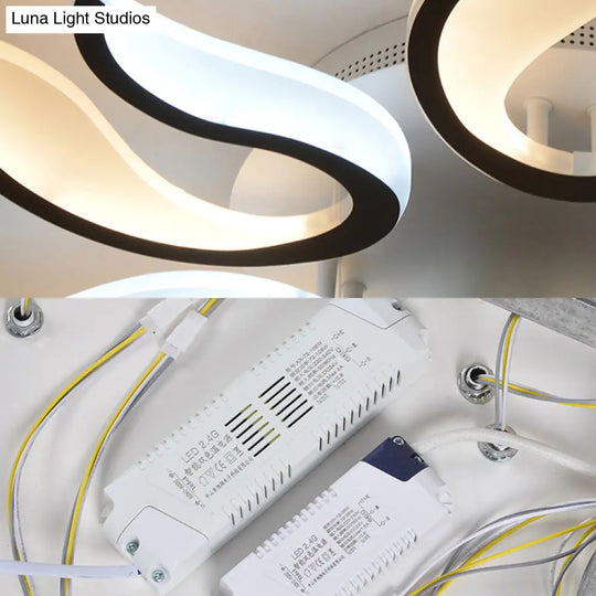 Modern Blossoming Led Flush Mount Light: 3/6/9 - Light Acrylic Ceiling Fixture - Warm/White/Natural