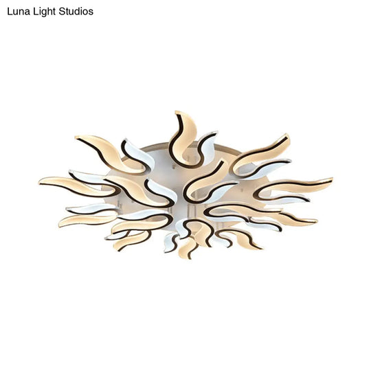 Modern Blossoming Led Flush Mount Light: 3/6/9-Light Acrylic Ceiling Fixture - Warm/White/Natural