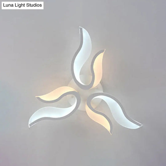 Modern Blossoming Led Flush Mount Light: 3/6/9-Light Acrylic Ceiling Fixture - Warm/White/Natural