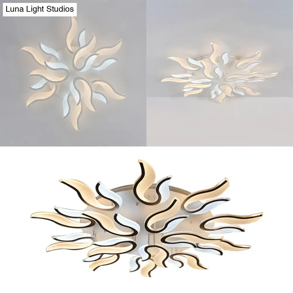 Modern Blossoming Led Flush Mount Light: 3/6/9 - Light Acrylic Ceiling Fixture - Warm/White/Natural
