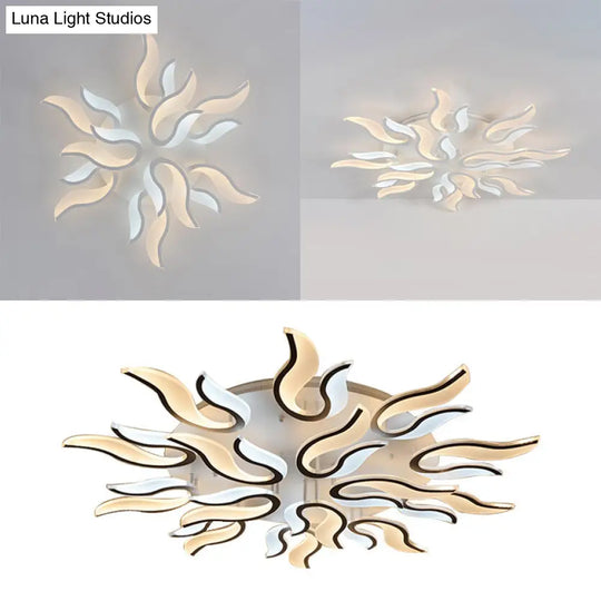 Modern Blossoming Led Flush Mount Light: 3/6/9-Light Acrylic Ceiling Fixture - Warm/White/Natural