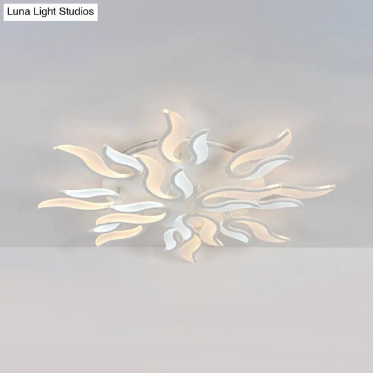 Modern Blossoming Led Flush Mount Light: 3/6/9-Light Acrylic Ceiling Fixture - Warm/White/Natural