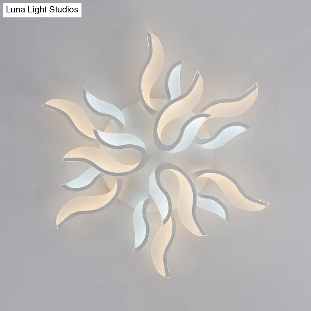 Modern Blossoming Led Flush Mount Light: 3/6/9-Light Acrylic Ceiling Fixture - Warm/White/Natural