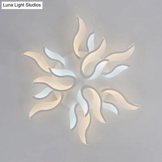 Modern Blossoming Led Flush Mount Light: 3/6/9-Light Acrylic Ceiling Fixture - Warm/White/Natural
