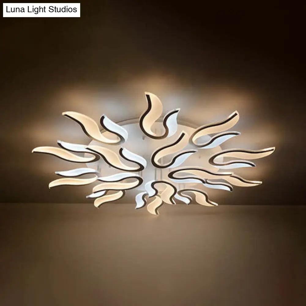 Modern Blossoming Led Flush Mount Light: 3/6/9-Light Acrylic Ceiling Fixture - Warm/White/Natural