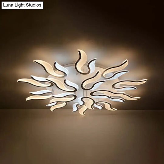 Modern Blossoming Led Flush Mount Light: 3/6/9-Light Acrylic Ceiling Fixture - Warm/White/Natural