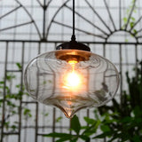 Modern Blown Glass Pendant Light For Restaurants - Single Bulb Fixture With Simple Shades Clear