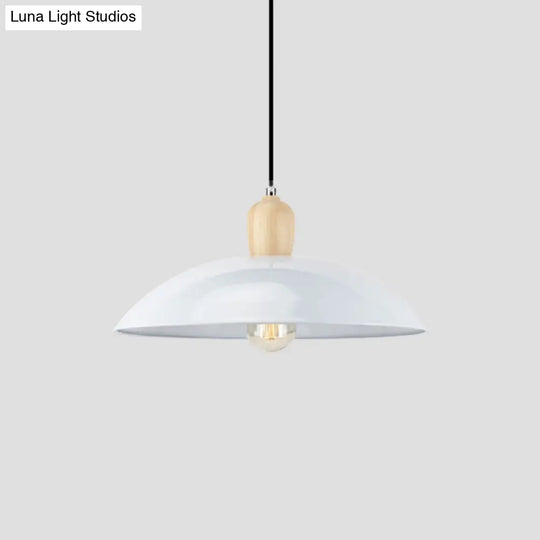 Modern Bowl Ceiling Pendant Light In Black/White 12.5’/16’ Diameter