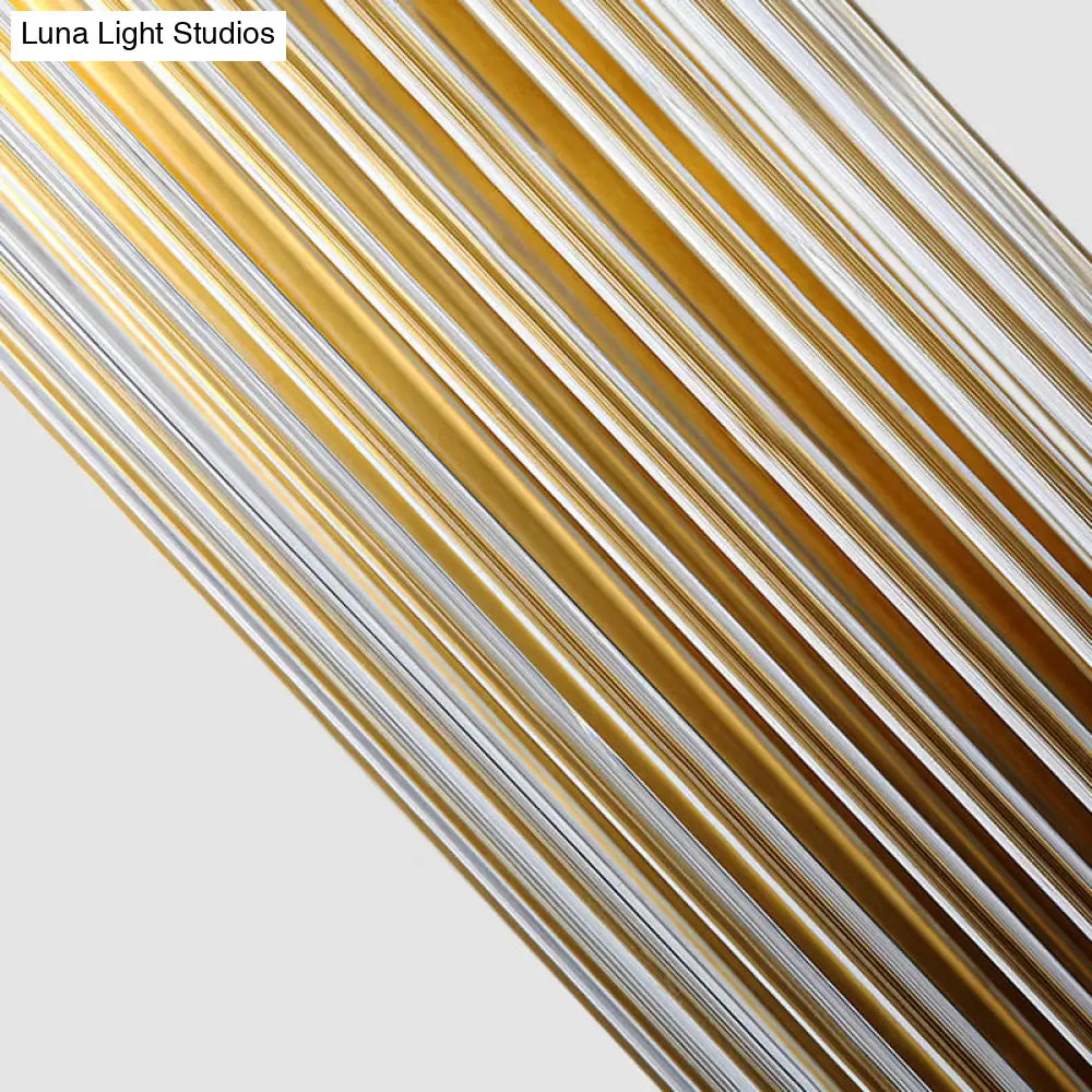 Modern Brass Linear Wall Lamp With Clear Crystal Sconce - 2 Lights Stylish Design
