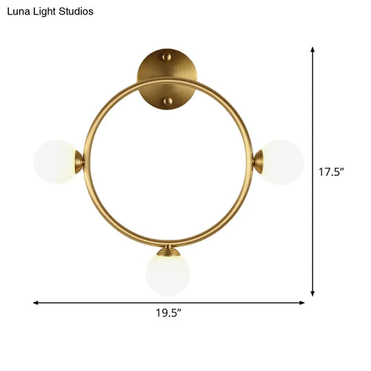 Modern Brass Metal Wall Sconce With 3 Led Lights For Bedside