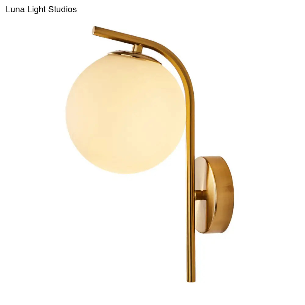 Modern Brass Wall Mounted Bedside Lamp With Grey/Clear Water/White Glass Shade