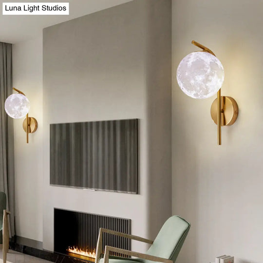 Modern Brass Wall Mounted Bedside Lamp With Grey/Clear Water/White Glass Shade