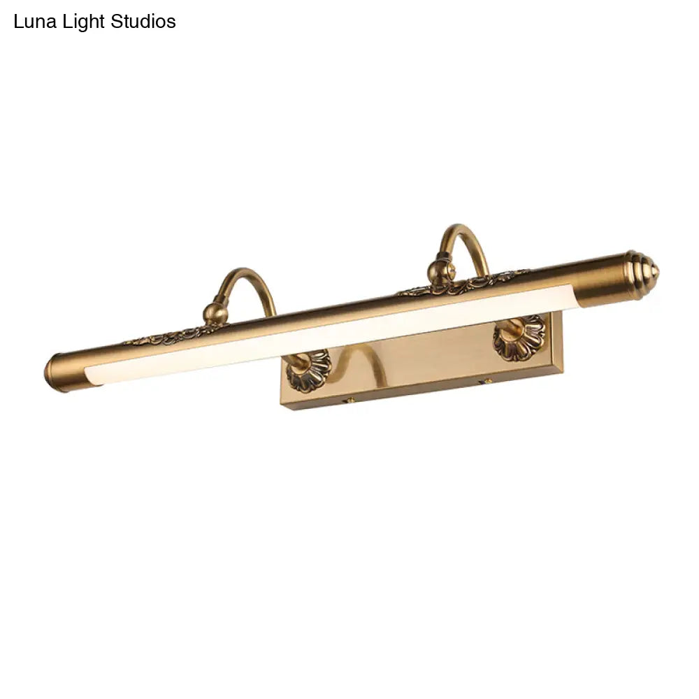 Modern Brass Wall Mounted Lamp With Led Vanity Lighting And 2 Arms