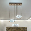 Modern Bronze Ring Crystal Pendant Light With Led Bulbs - Dining Room Ceiling Lamp 3 / Clear