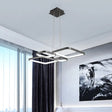 Modern Brown 4/5 Tiered Chandelier With Square Acrylic Led Pendant - Warm/White Lighting / 4 Tiers
