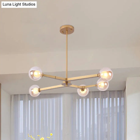 Modern Bubble Glass Ceiling Chandelier With 5/9 Lights - Elegant Luminaire Lighting In Black/Gold