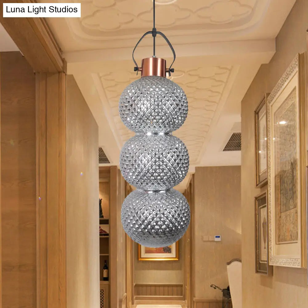 Modern Bubble Hanging Light: White/Chrome/Amber Glass 1 Head Ceiling Suspension Lamp For Hallway