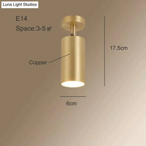 Modern Ceiling Lamp Foyer Copper Spotlight Living Room Led Brass Light Bedroom Wall Lamps Hallway