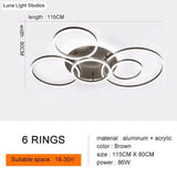Modern Ceiling Lights For Living Room Circle Gold Brown Led Plafon Decor Bedroom Lamps Fixture With