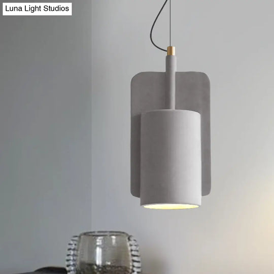 1-Light Cement Drop Pendant Factory Multi-Color Half-Cylinder Ceiling Lamp