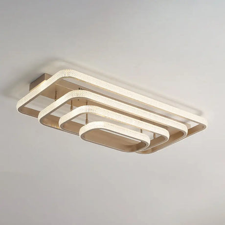 Modern Champagne Loop Flush Mount Led Ceiling Light / 41’ Rectangle