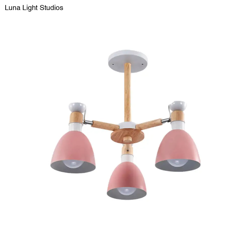 Modern Chic Pendant Lights: 3-Bulb Metal Hanging Lamp For Kids Bedroom