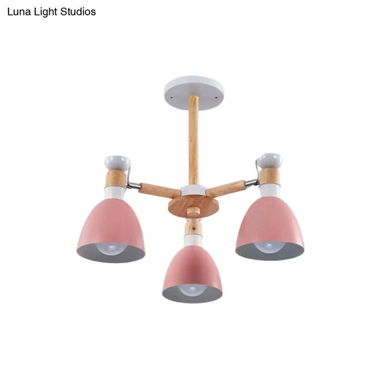 Modern Chic Pendant Lights: 3-Bulb Metal Hanging Lamp For Kids Bedroom