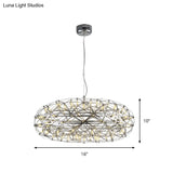 Modern Chrome Disc Chandelier 16/21 With Led Lighting Stainless Steel Hanging Lamp In Warm Or White
