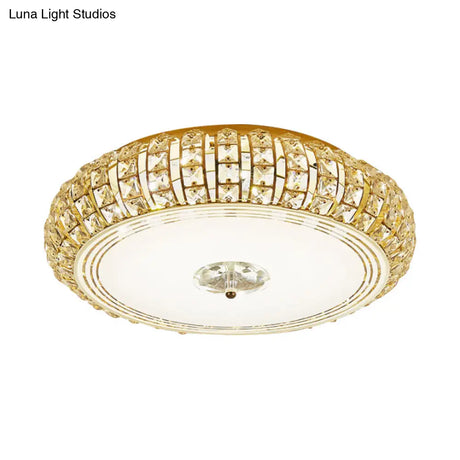 Modern Chrome/Gold Led Crystal Ceiling Mounted Light Flushmount Design 15’/19’ Width