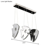 Modern Chrome Led Crystal Fish Pendant Light In Warm/White - Stylish Suspended Lighting Fixture