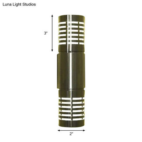 Modern Chrome Led Wall Lamp With Hollow Design And Warm/White Light