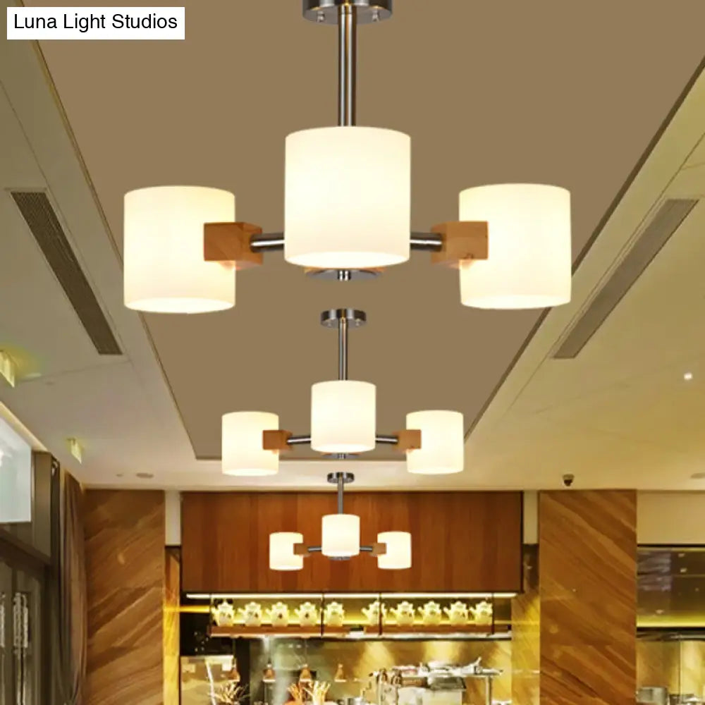 Modern Chrome Semi Flush Ceiling Lamp With White Glass - 2/3 Lights Living Room Lighting 3 /