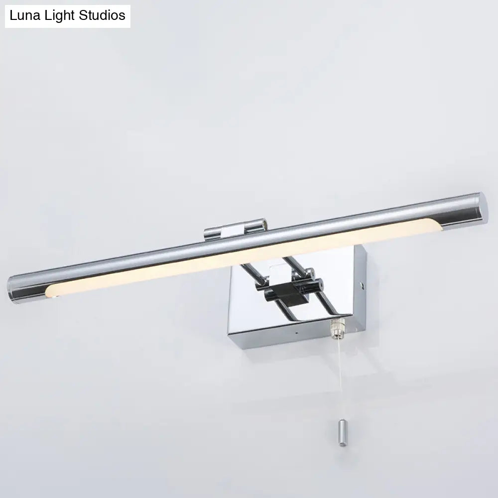 Modern Chrome Swingable Tube Vanity Light With Minimalist Led Acrylic Wall Sconce For Bath / 14