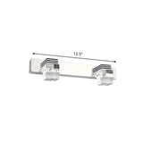 Modern Chrome Vanity Light Fixture With Clear Crystal Accents - 2/3 Bulbs Warm/White