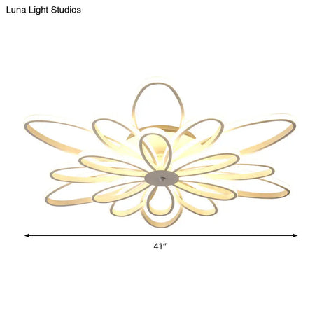 Modern Chrysanths Ceiling Led Light Fixture For Living Room In Warm Or White Sizes 23.5’ - 41