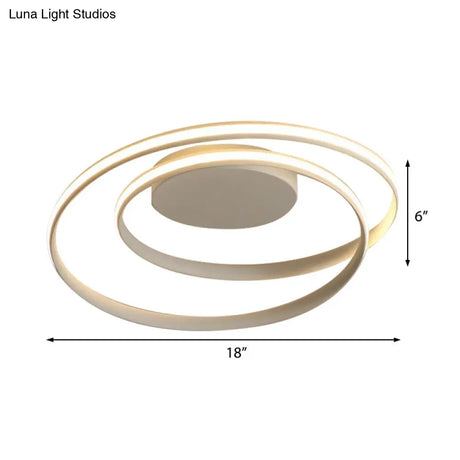 Modern Circle Ceiling Lights - White/Black Flush Mount Fixtures Indoor Lighting (18’/23.5’)