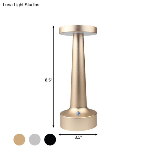 Modern Circle Dining Table Lamp - Waterproof Led Desk Light Metallic Finish In Black/Silver/Gold