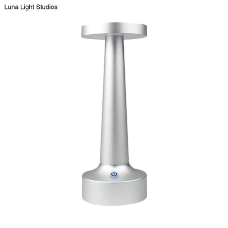 Modern Circle Dining Table Lamp - Waterproof Led Desk Light Metallic Finish In Black/Silver/Gold