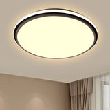 Modern Circular Flush Mount Led Fixture White/Warm Light Acrylic Design - 12’/16’/19.5’ Wide