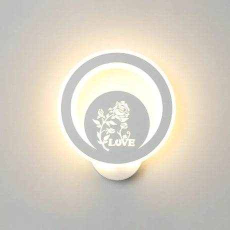 Modern Circular Sconce Lighting: Acrylic Led Wall Light Fixture In White For Living Room / G